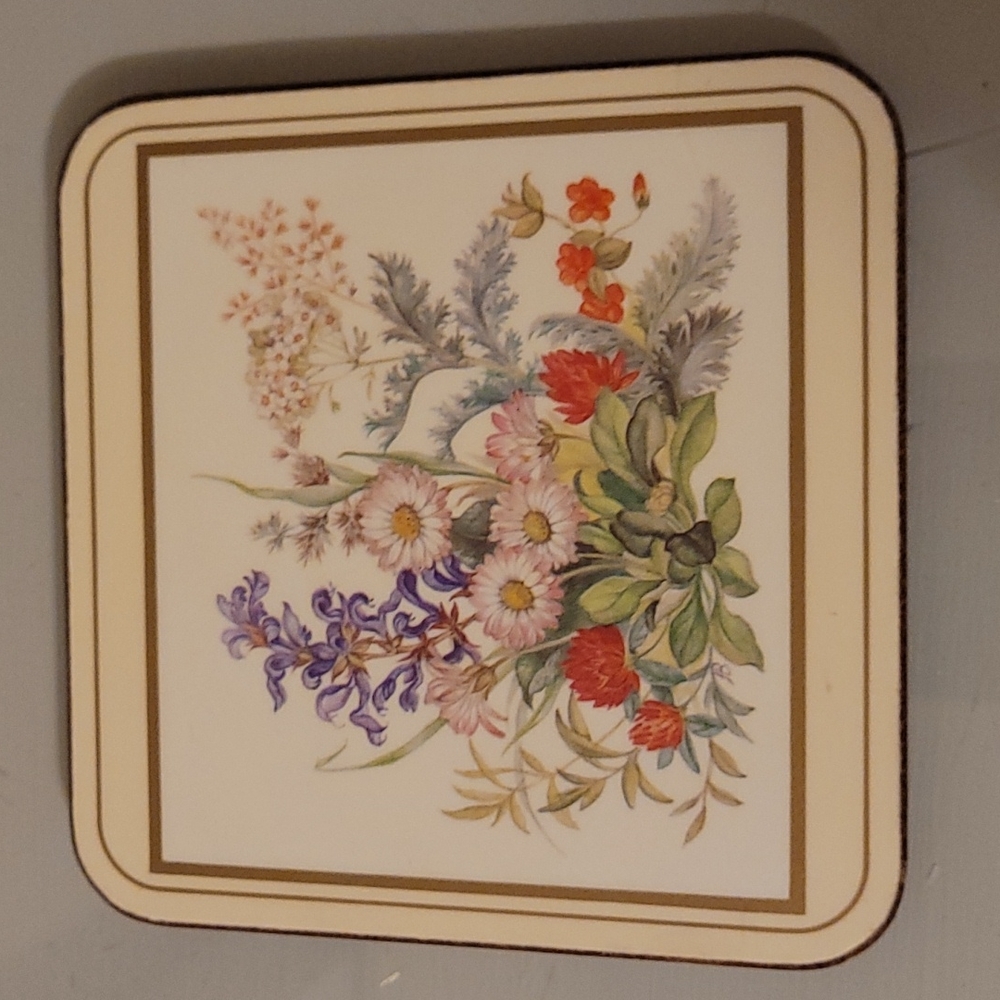 Vintage Set of 6 Pimpernel Flower Coasters - Picture 5 of 16